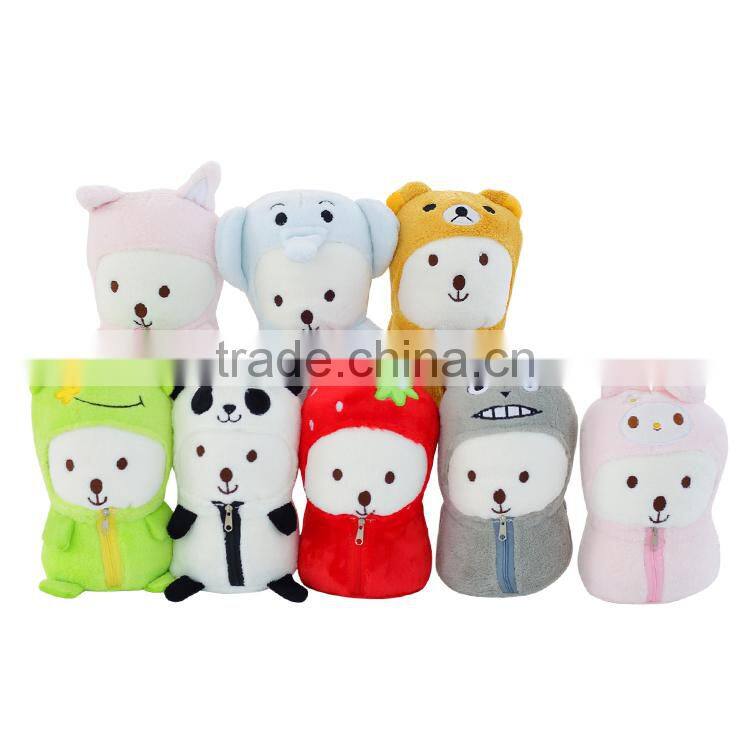 super lovely cartoon animal portable baby cuddle blanket