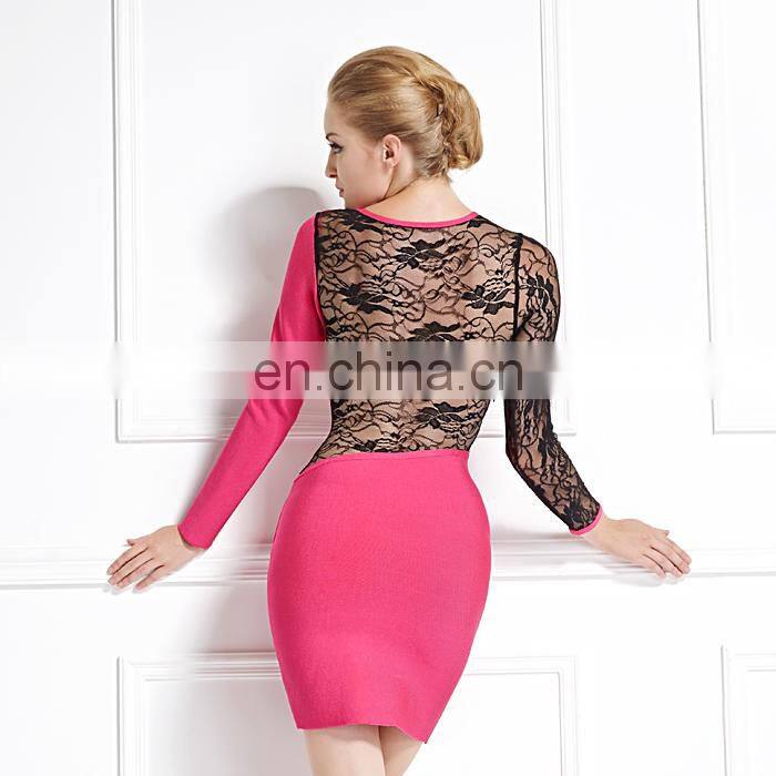 Latest Casual Pink Bodycon lace back dresses cocktail