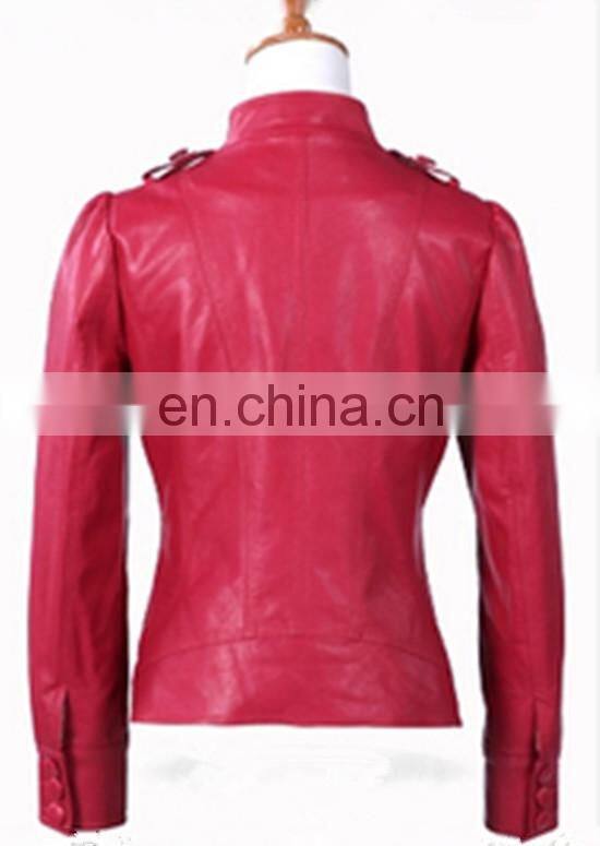 New Collection High Quality Fashion Women Casual PU Leather Jacket