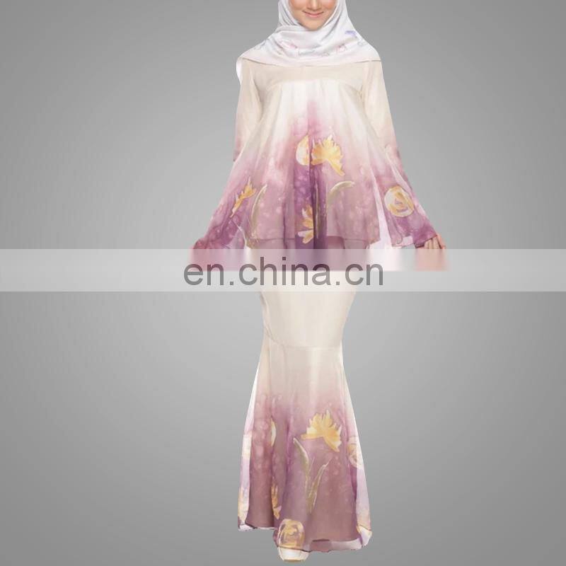 Fashion muslim baju kurung islamic women clothing in malaysia printing baju melayu