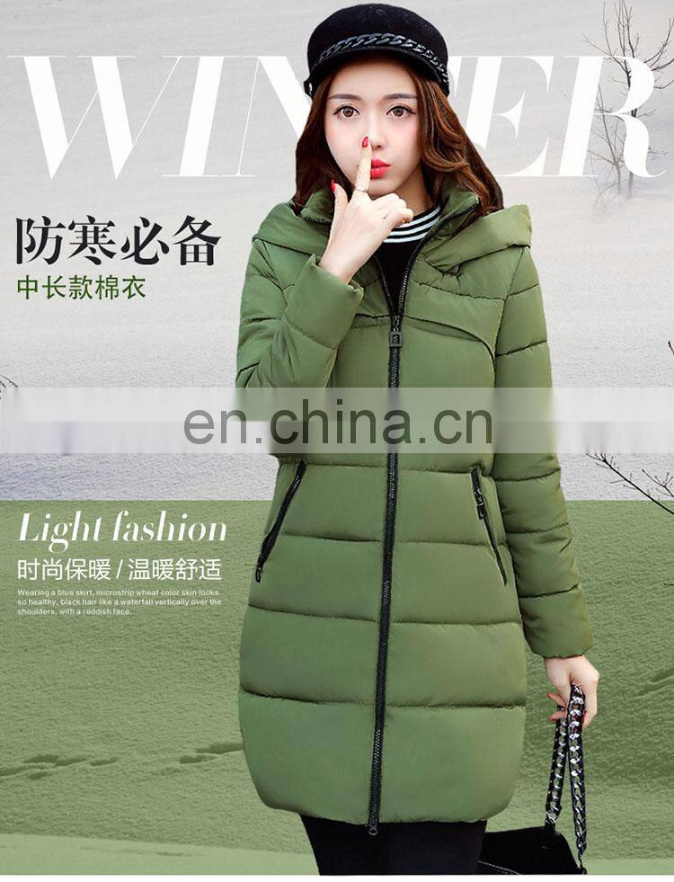 2017 autumn and winter new in the long section was thin down jacket hooded coat thickening coat