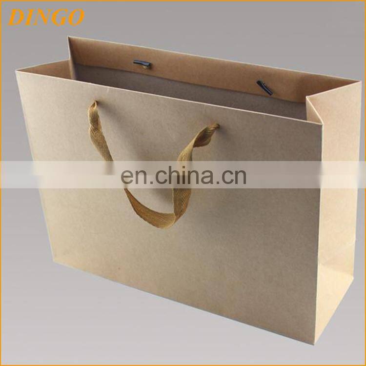 Custom made restaurant kraft paper bags with handle