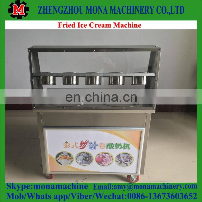Factory supply hot sale flat pan fried ice cream machine/Thailand rolled fried ice cream machine with best price