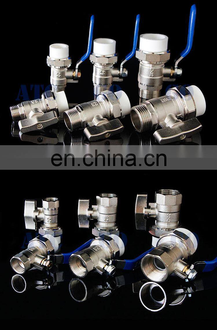 Cooper PPR union ball valve thread 15mm ball valve material brass