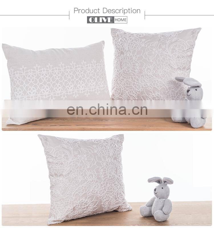 2018 Latest design custom embroidery 100% polyester/fabric cushion macrame pillow custom for sofa