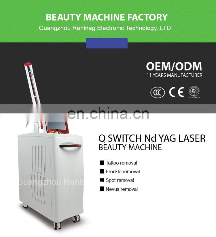Vertical 1064nm 532nm Q-Switch ND YAG Laser Tattoo Removal Machine Carbon Peel