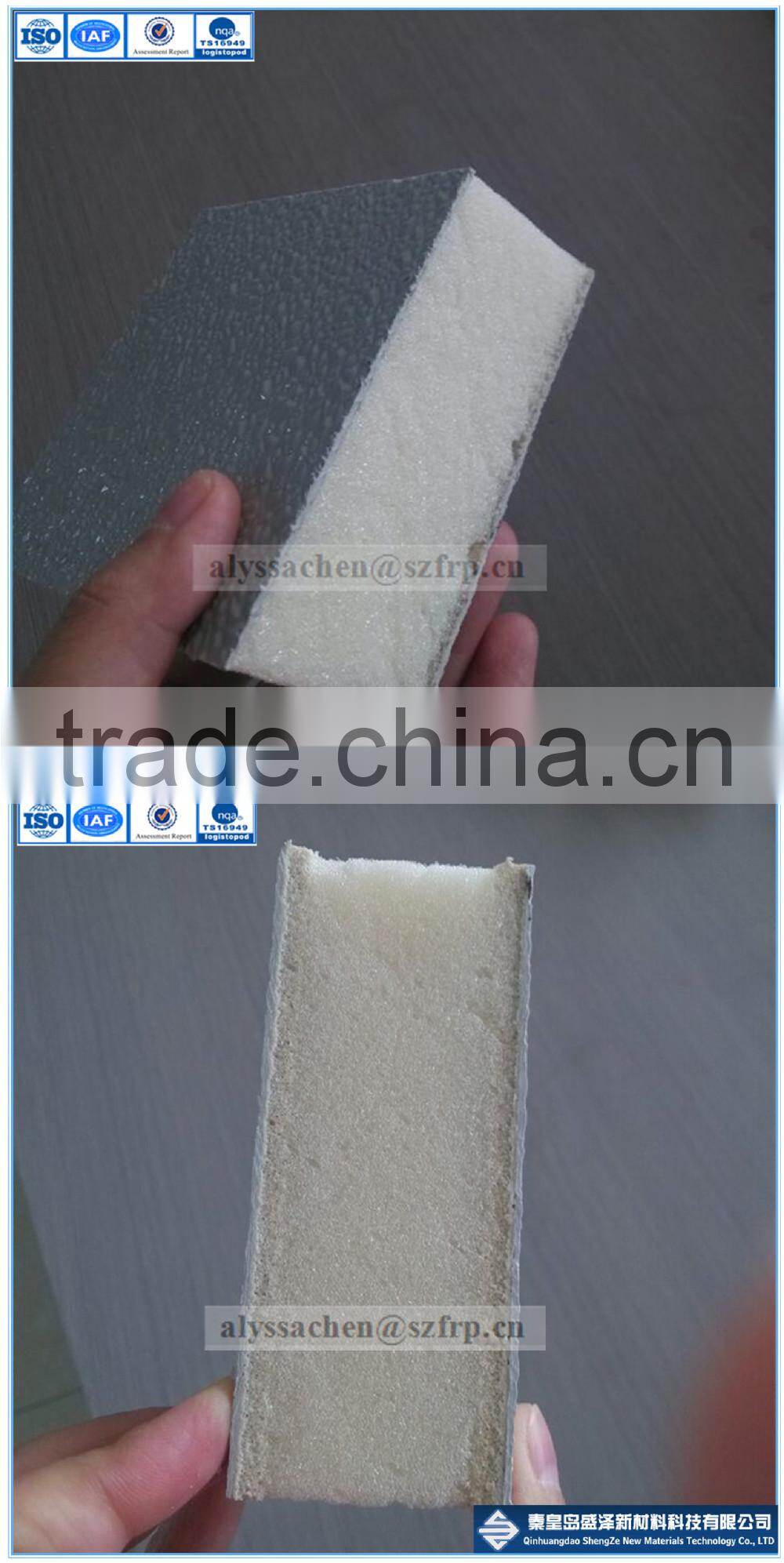 FRP truck box panels/frp and polyurethane foam sandwich panels roof/FRP PU caravan wall boards/insulated sandwich panel