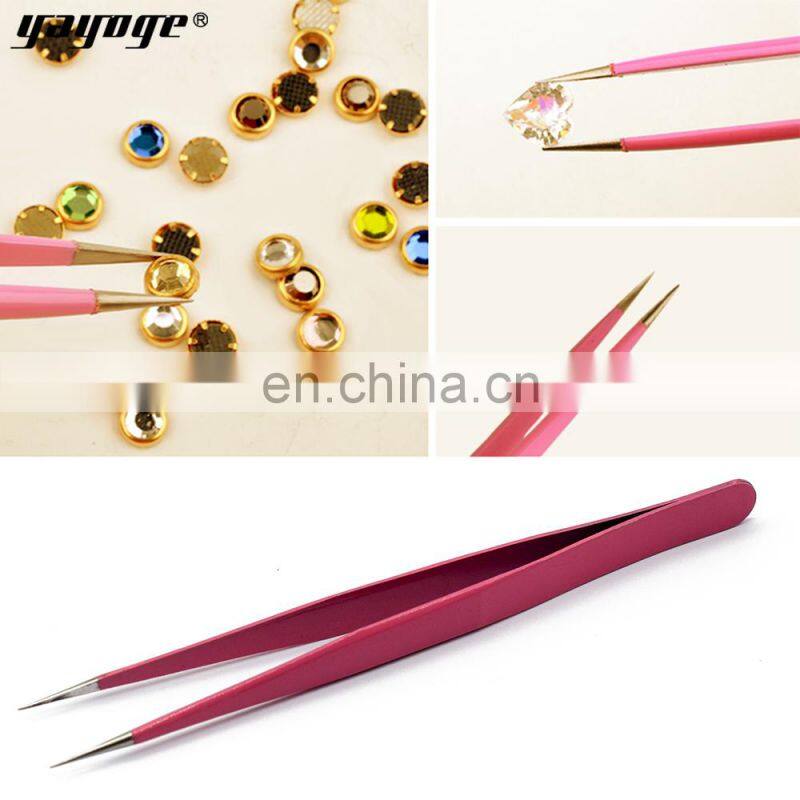 Yayoge Custom Stainless Steel Manicure Nail Tweezer With Cheapest Price Eyelash Extension Tweezers Nail Tools Supplier