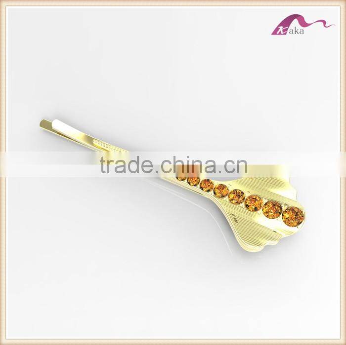 Chinese Traditional Crystal Ginkgo Leaf Hair Pins Hair Accessories For Women