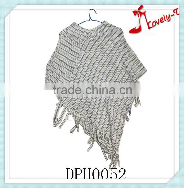 Hot sale new stylish poncho sweater wholesale cashmere poncho,ladies knit poncho sweater