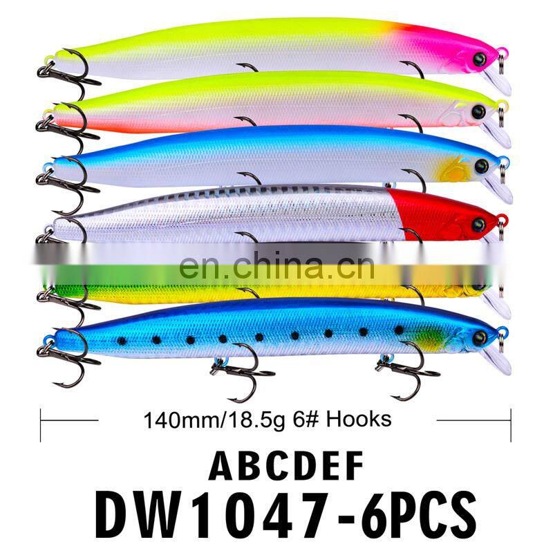 6Color14cmLure bait plastic hard bait superbait18.5gPopa Golden Dragon lure Bait wholesale Suspending jerkbait fishing