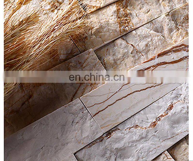 art modern long 3d stacked wall culture marble stone veneer irregular panel wellest m2 price for decoration