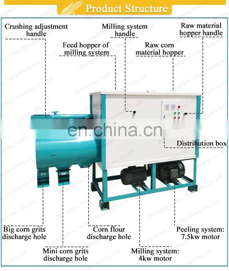 electric wet corn grinders degerminator corn maize grinding mill machinery