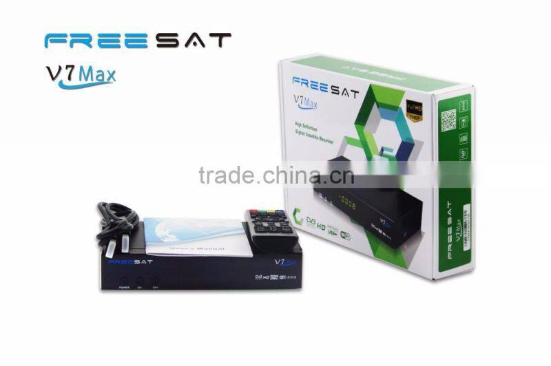 DVB-S2 Receiver FREESAT V7 MAX DVB S2 Support PowerVu,DRE, Biss key Cccam & Newcam