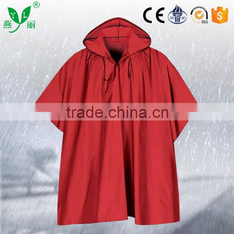 YANLI 100%waterproof,multicolor pvc poncho raincoat/rain poncho for adult