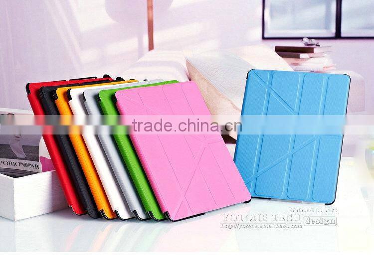 Hot New Promotional 4 Shapes Stand Design Magnetic PU Leather Crash-Proof Protective Case Cover for Ipad 2 3 4