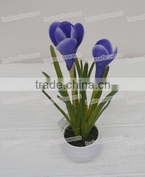2014 new design mini potted fake flower real touch artificial flowers