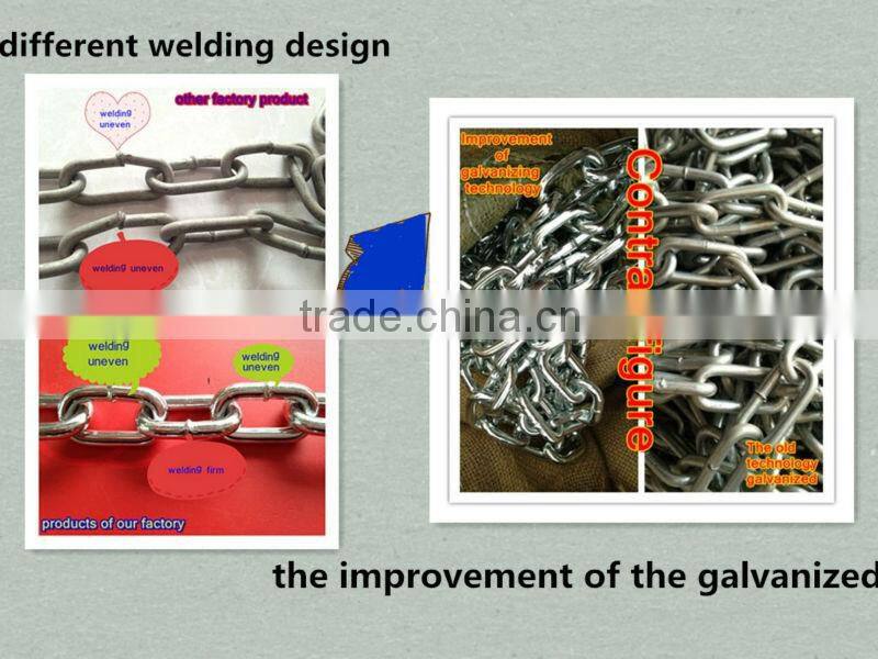 steel link chain with blue zinc plated
