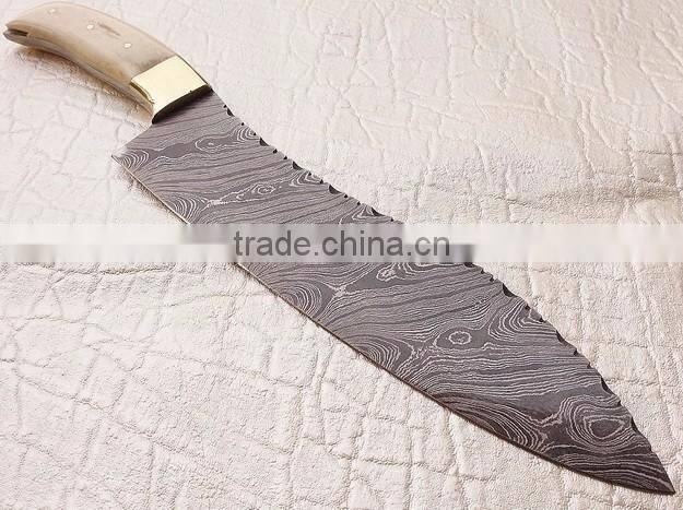 Fixed blade chef-jungle knife with wood Handel
