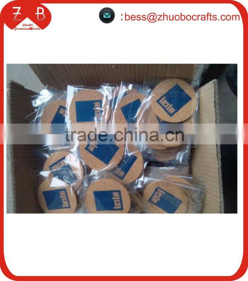 Customsized waterproofing cork coaster bibulous wooden coasters