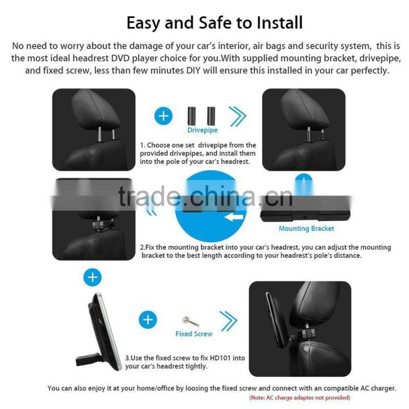 DS-1018AT 10.1inch android 4.4.4 car rear seat headrest touch screen monitor