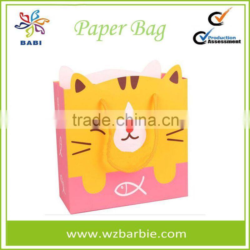 Lovely Animal Recycable Paper Shopping Bag With Handle