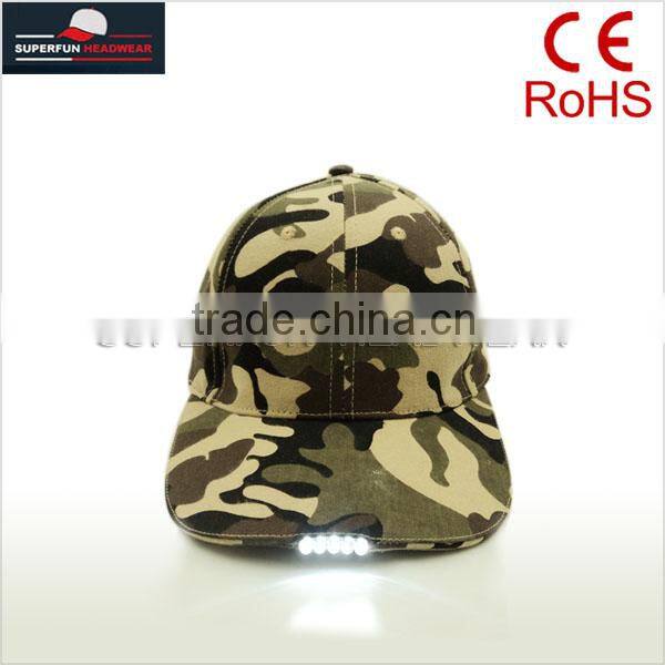 hot sale fashion LED light camouflage cap