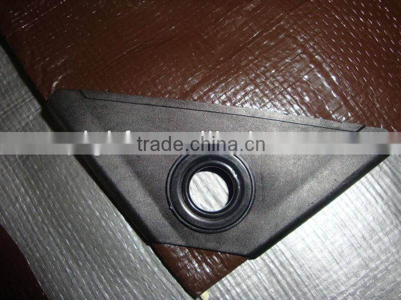 brown pe fabric with plastic corner ad eyelet