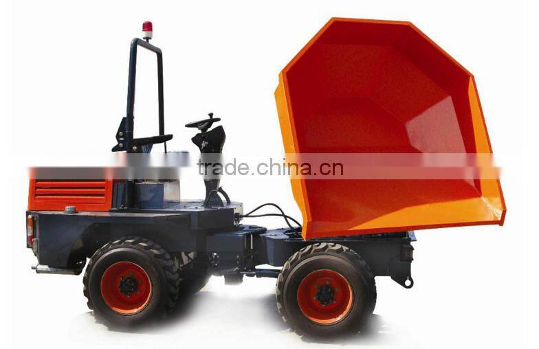 3ton site truck dumper with turning rotary bucket,1.5cbm capacity