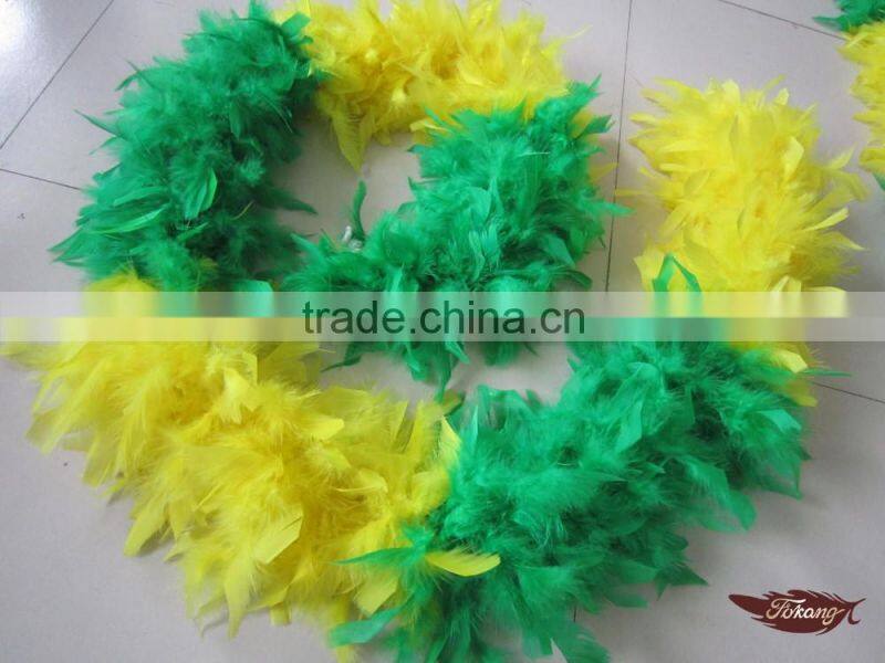 Wholesale Feather Boas And Rainbow Sectioned Turkey Feather Boa For Wedding Supplies