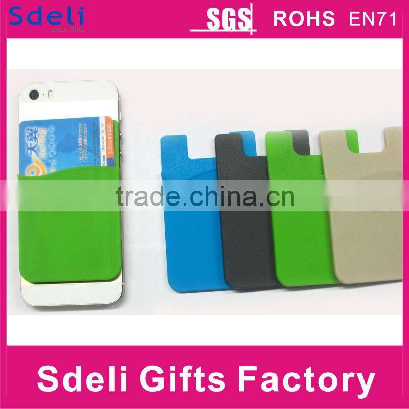 Smart wallet silicon card holder/silicone case for cell phone