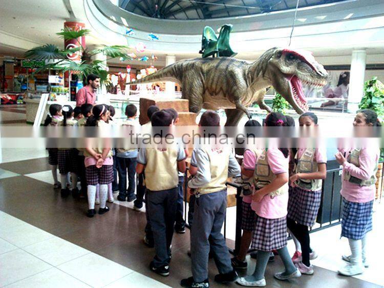 Entertainment kids ride animatronic emulation realistic robotic dinosaur