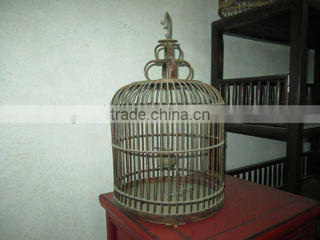 Chinese antique bamboo hanging birdcage