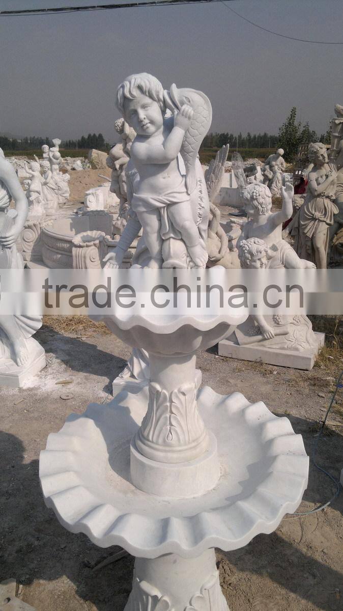 white marble fountain price with child boy statue
