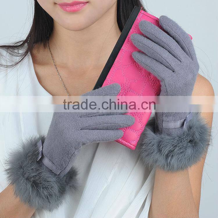 girls Wool Gloves with screen touch hand wool gloves