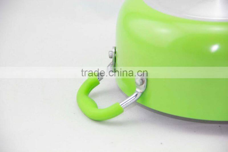 Elegant Aluminum Non Stick Coating Pressed/Forged Caldero with Two Ears and Glass Lid