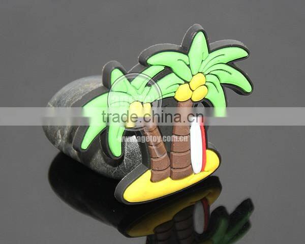 Promotional Beach Souvenir Coconut Palm Tree Shaped Soft Rubber Injection Molding Eco-friendly Soft PVC Fridge Magnet