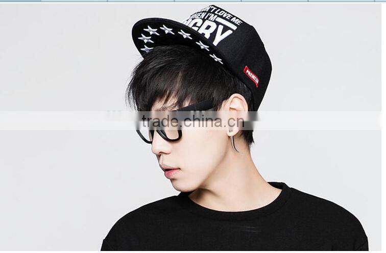 PU Embroidery Snapback Cap Hip-hop Hat Adjustable