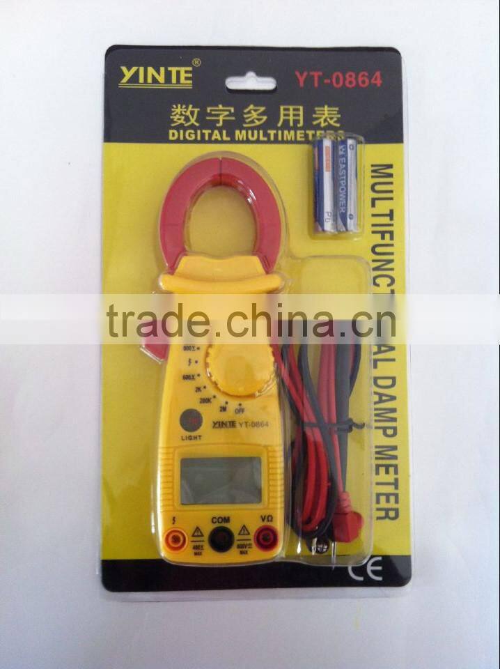 China Factory Professional digital clamp meter with test probe and LED light