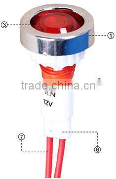 10MM Plastic White 380v 120v light pilot light furnace for Electric heating furnace