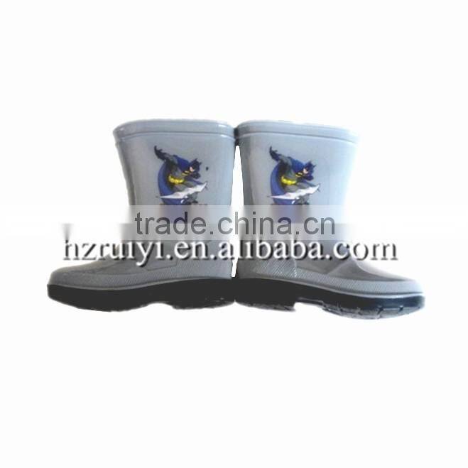 cheap kids fashionable girls plastic construction pvc rain boots