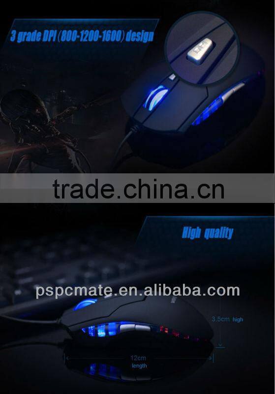 2014 Best 6D 2000 DPI Optical Gaming Mouse with LED Light