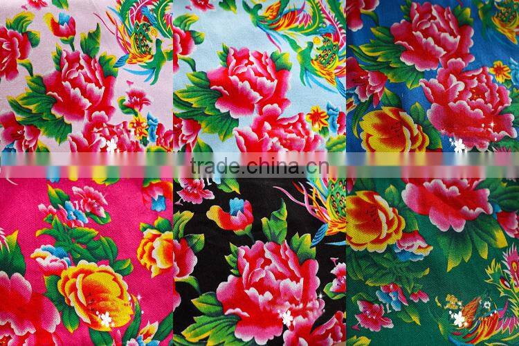 Hot sale 100%cotton red peony printed table cloth