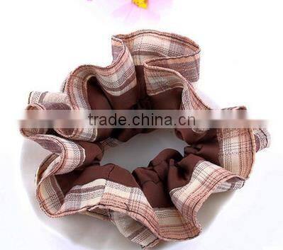 korean grid hair scrunchie fashion style