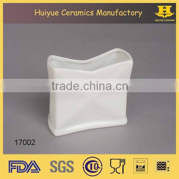 White ceramic napkin holder, holder for table napkin tissue