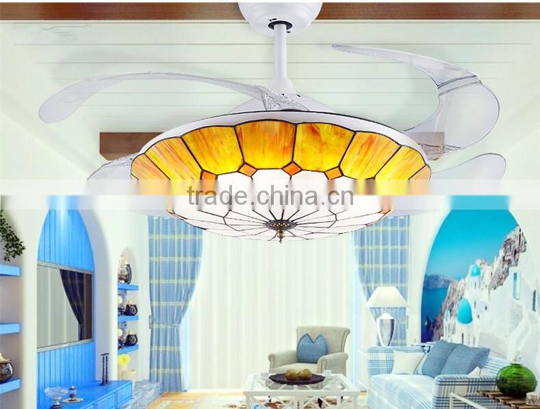 ceiling fan can remote white and warn light can changeable LED light CE