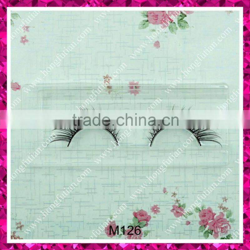 2016 Factory wholesale natural handmade 3D stripe mink fur eyelash; mink eyelash