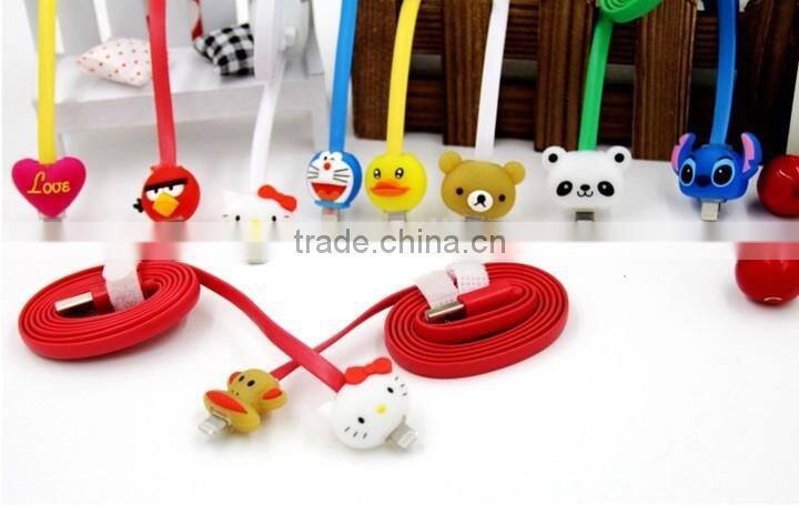 2015 Newest product factory price Led Cartoon Light USB Data Charge cable Cell Phone USB Cable for iPhone 5/5s/5c/6/plus