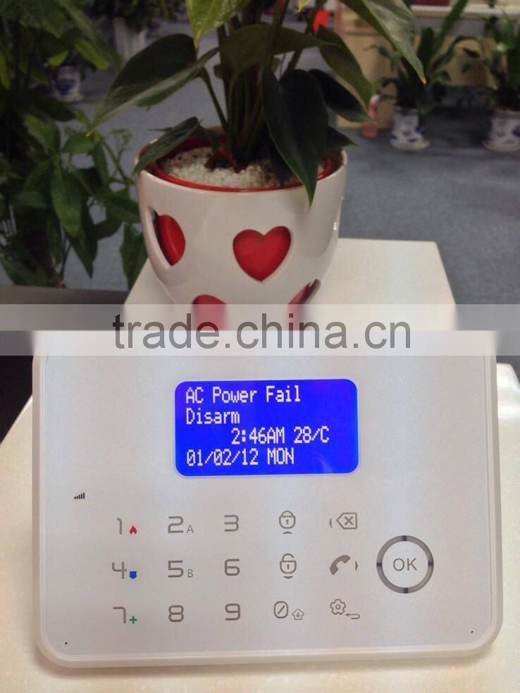 LCD intelligent Wireless home security alarm system with APP application on iphone