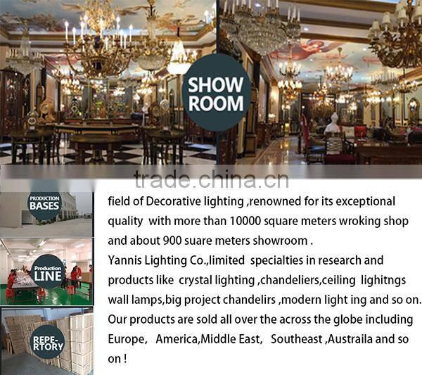 6 arms fabric shade living room pendant lighting indoor pendant lighting with crystal pendant